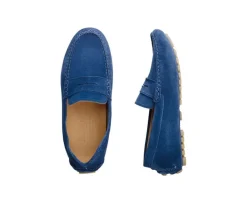 Mocasín de verano para hombre Terciopelo Azul Indigo Ferguson-Bexley New