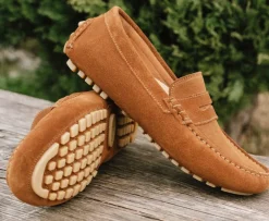 Mocasín de verano para hombre Terciopelo Caramelo Ferguson-Bexley Cheap