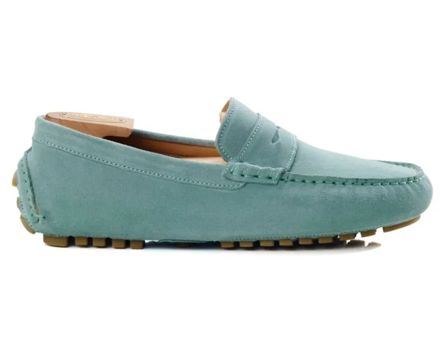 Mocasín de verano para hombre Terciopelo Verde Menta Ferguson-Bexley Hot