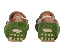 Mocasín de verano para hombre Terciopelo Verde & Castaño Ferguson-Bexley Shop