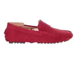Mocasín de verano para hombre Terciopelo Rojo Oscuro Ferguson-Bexley Best Sale
