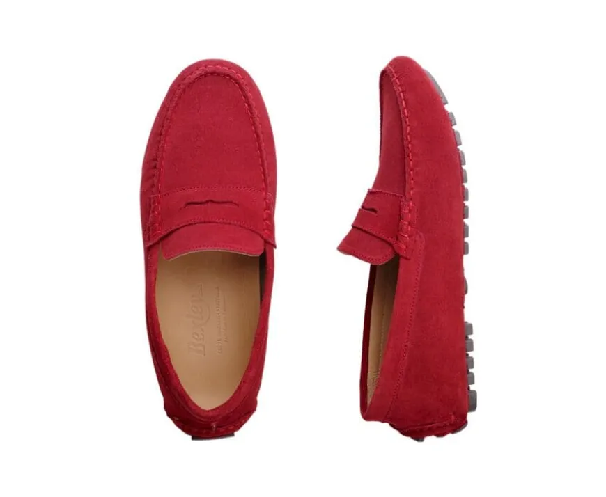 Mocasín de verano para hombre Terciopelo Rojo Oscuro Ferguson-Bexley Best Sale