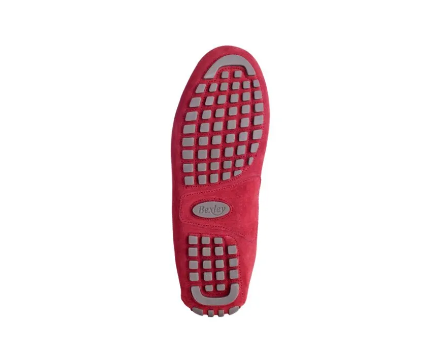 Mocasín de verano para hombre Terciopelo Rojo Oscuro Ferguson-Bexley Best Sale