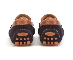 Mocasín de verano Terciopelo Azul marino y Castaño Biscayne-Bexley Outlet