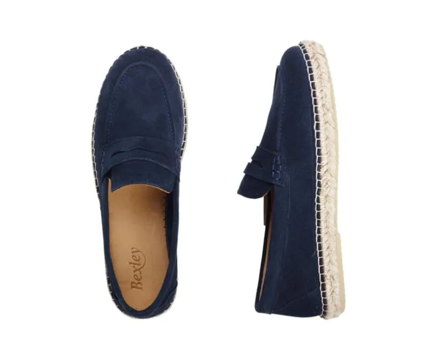 Mocasín hombre Terciopelo Beis Navy Panarea-Bexley Cheap
