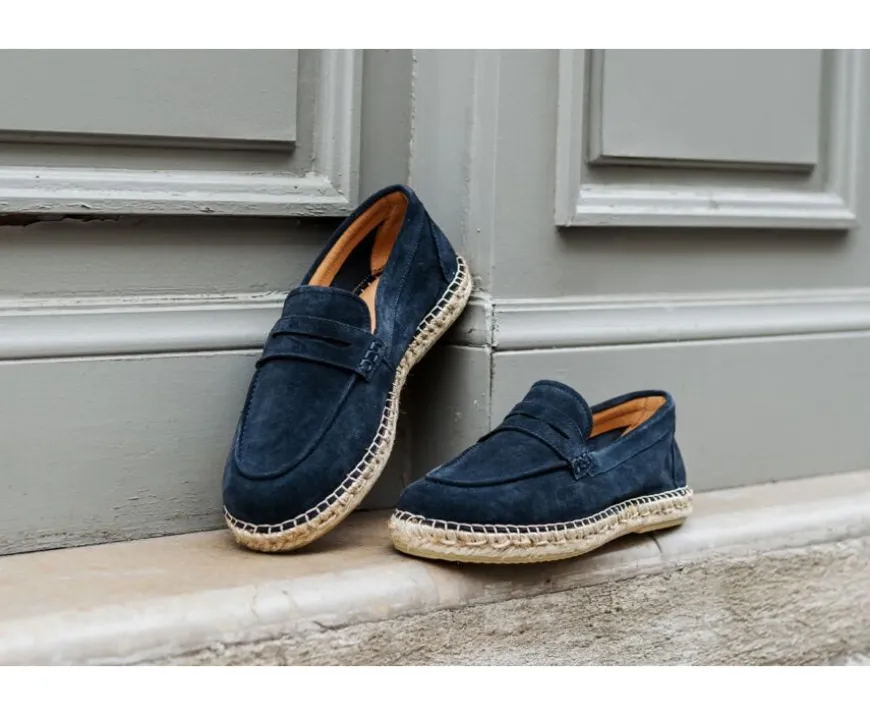 Mocasín hombre Terciopelo Beis Navy Panarea-Bexley Cheap