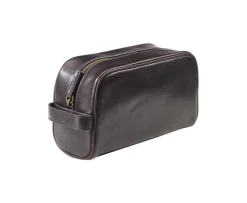 Neceser de cuero Chocolate oscuro piel-Bexley Clearance