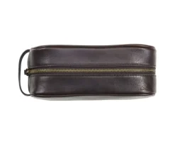 Neceser de cuero Chocolate oscuro piel-Bexley Clearance