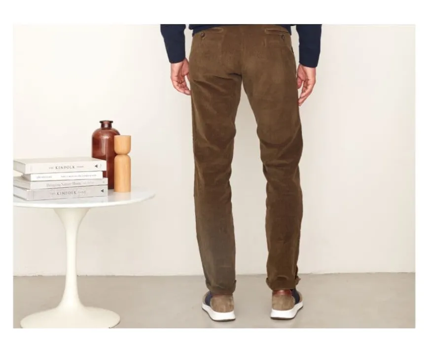Pantalón chino de pana Aceituna para hombre Norman-Bexley Fashion