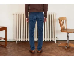 Pantalón chino de pana Azul Vaquero para hombre Norman-Bexley Outlet