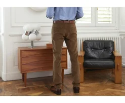 Pantalón chino de pana Caqui claro para hombre Norman-Bexley Outlet