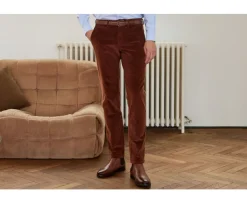 Pantalón chino de pana Caramelo Oscuro para hombre Norman-Bexley Fashion