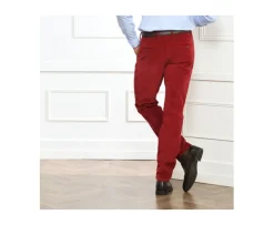 Pantalón chino de pana para hombre Rojo granate Norman-Bexley Store