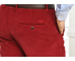 Pantalón chino de pana para hombre Rojo granate Norman-Bexley Store