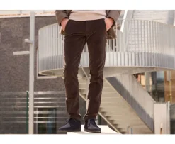 Pantalón chino de pana Pardo para hombre Norman-Bexley Flash Sale
