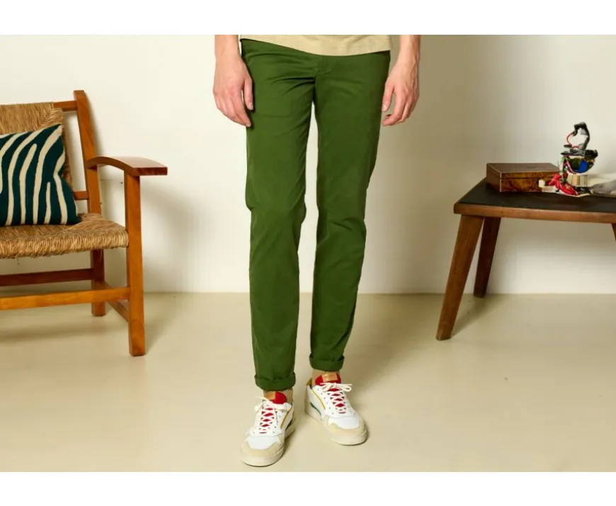 Pantalón chino hombre Verde bosque Kyrk-Bexley Clearance