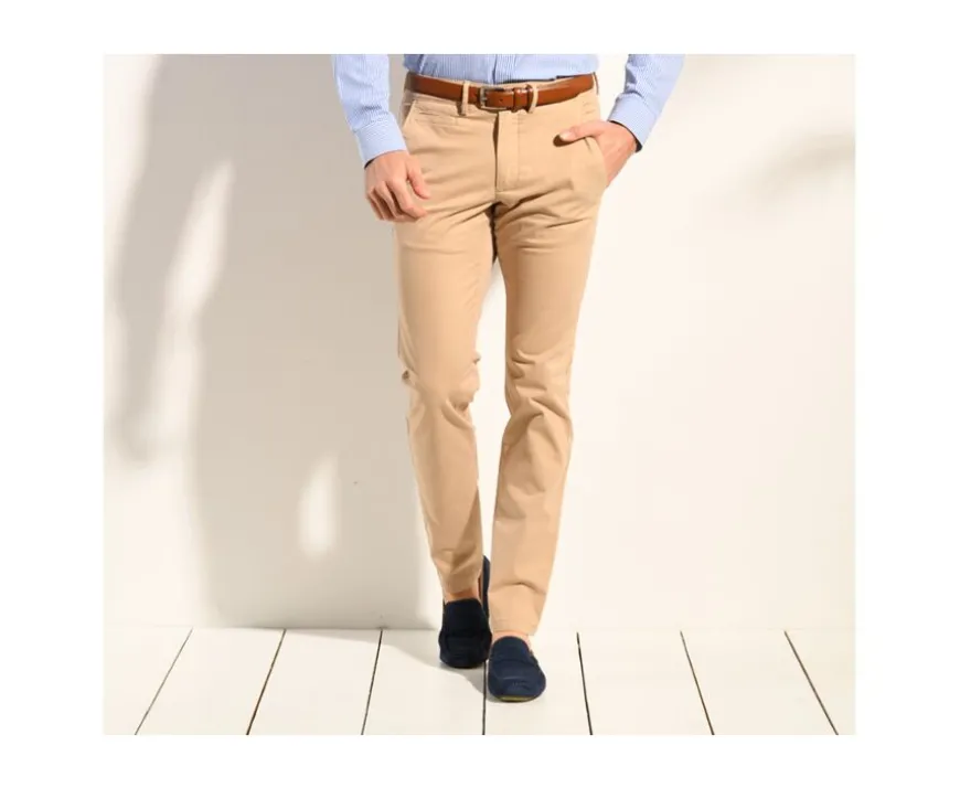 Pantalón chino para hombre Beis oscuro Kyrk-Bexley Store
