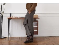 Pantalón de traje casual Espiga topo oscuro Lelian-Bexley Discount