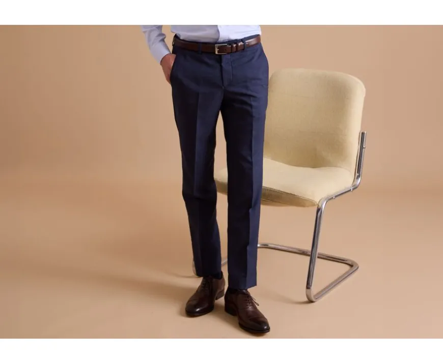 Pantalón de traje de hombre Azul oscuro moteado Lazare-Bexley Store