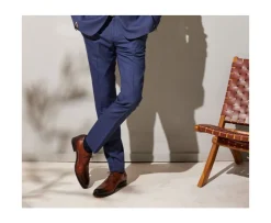 Pantalón de traje de hombre Azul jaspeado Lazare-Bexley Cheap
