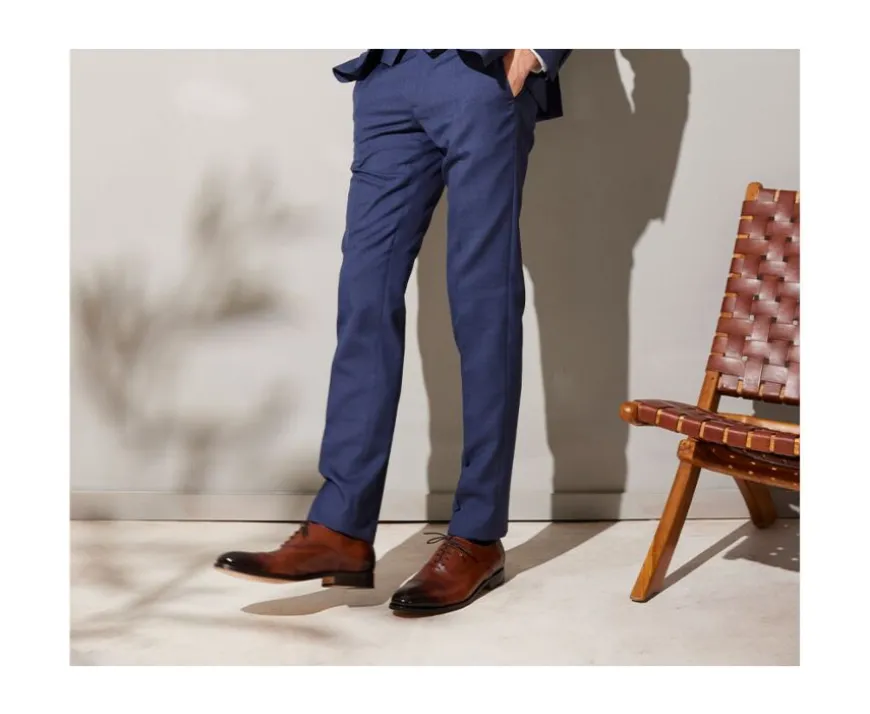 Pantalón de traje de hombre Azul jaspeado Lazare-Bexley Cheap