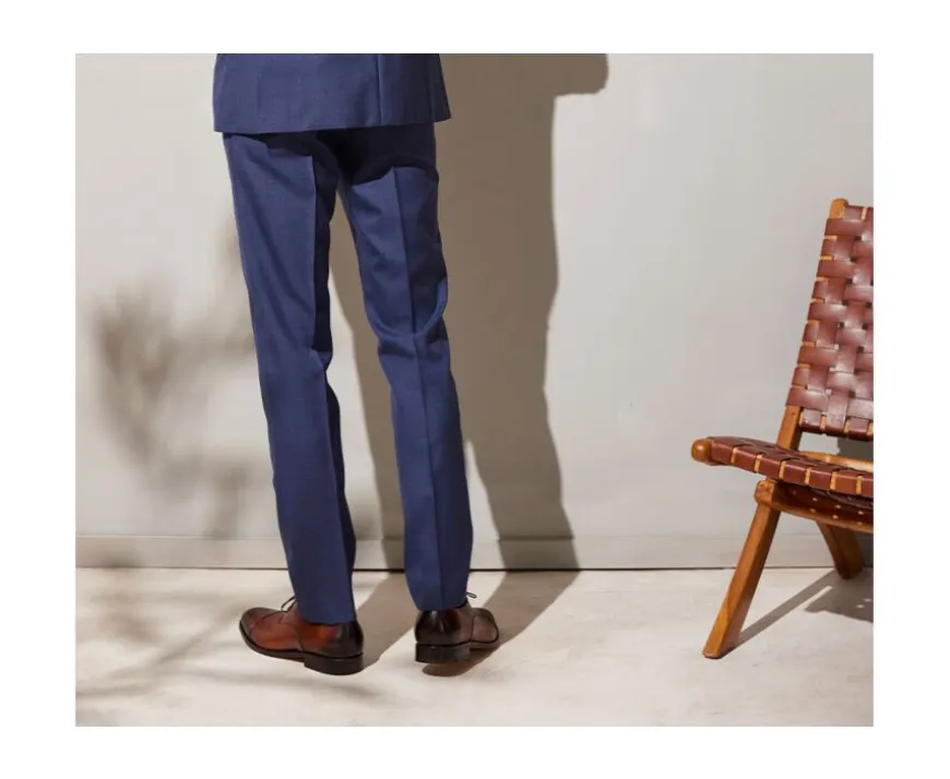 Pantalón de traje de hombre Azul jaspeado Lazare-Bexley Cheap