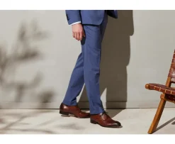 Pantalón de traje hombre Azul claro moteado Pantalon Lazare-Bexley Sale