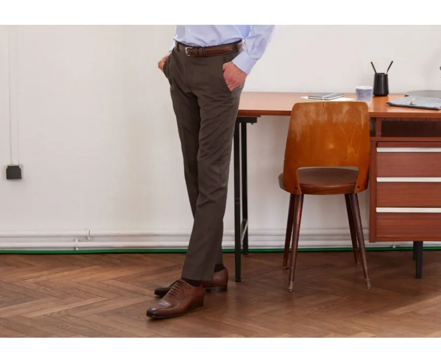 Pantalón de traje Marrón Moteado para hombre Lazare-Bexley Cheap