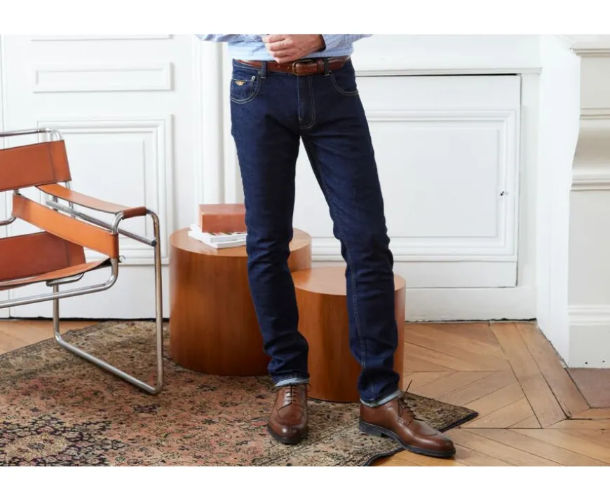 Pantalón vaquero hombre Indigo bruto Slim Ridley-Bexley Cheap
