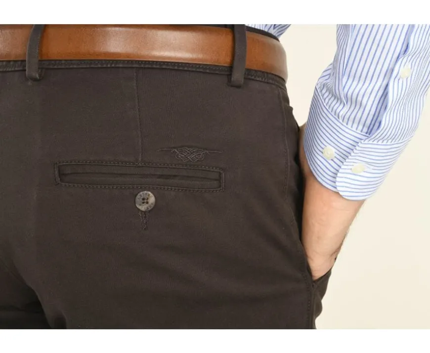 Pantalon chino para hombre Pardo oscuro Nigel Ii-Bexley Fashion