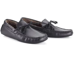 Pantuflas de hombre de cuero Chocolate-Bexley Online