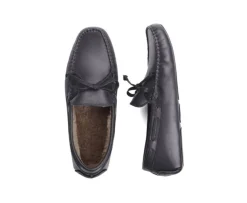 Pantuflas de hombre de cuero Chocolate-Bexley Online