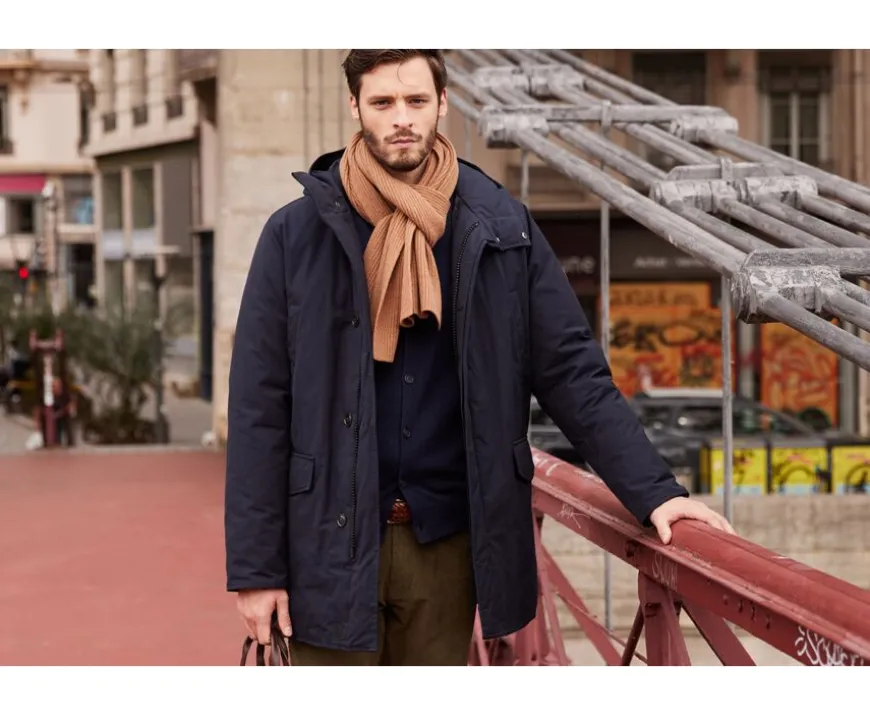 Parca de invierno para hombre con forro de plumas Marino oscuro Soren Iii-Bexley Shop