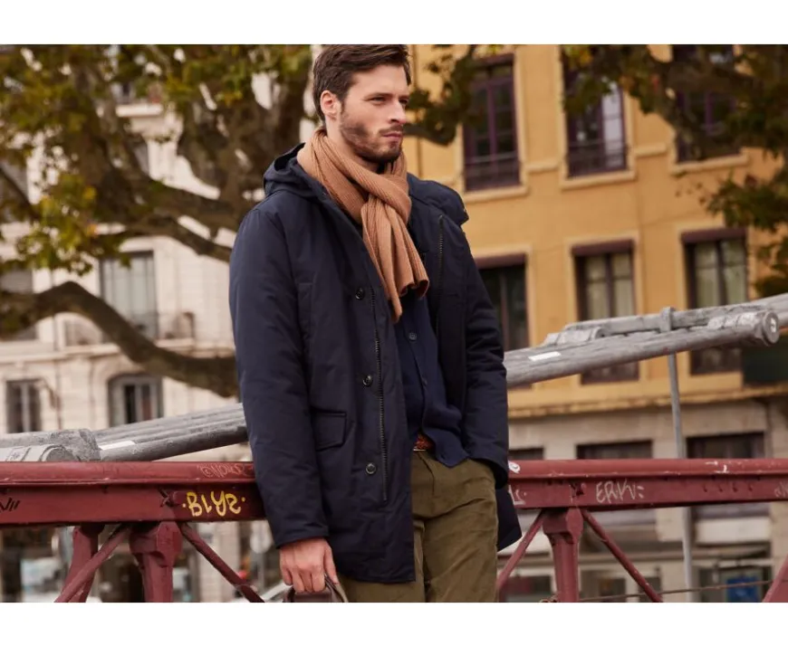 Parca de invierno para hombre con forro de plumas Marino oscuro Soren Iii-Bexley Shop