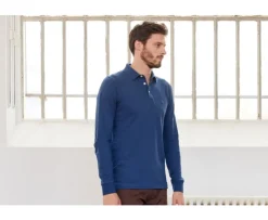 Polo de hombre de manga larga Azul Alec Ii Ml-Bexley Fashion