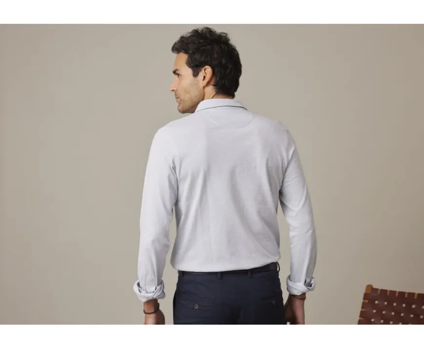 Polo de hombre de manga larga Azul Claro Aiden Ml-Bexley Clearance