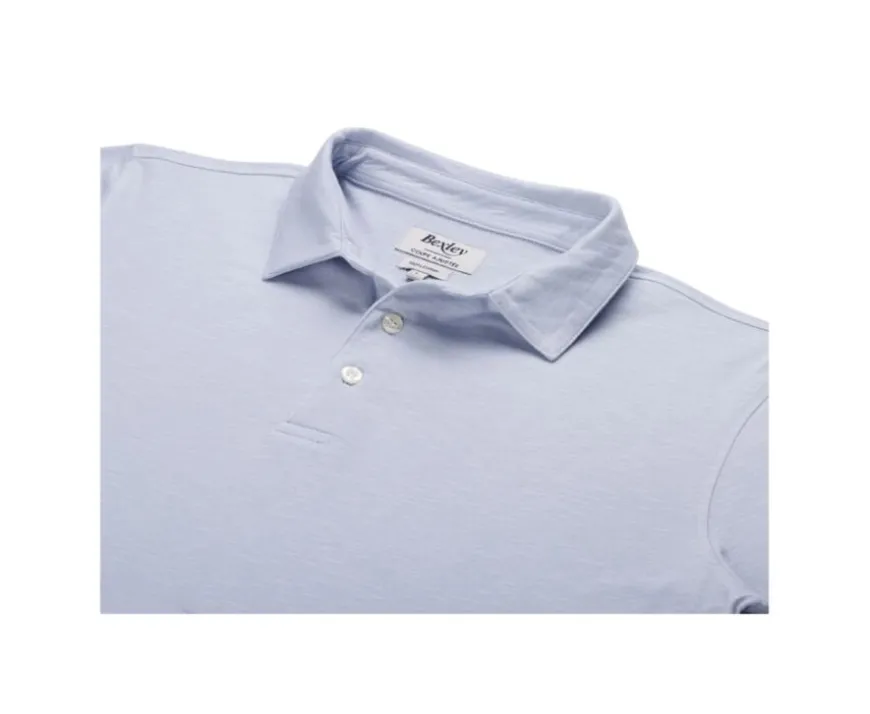 Polo de hombre de manga larga Azul Claro Aiden Ml-Bexley Clearance