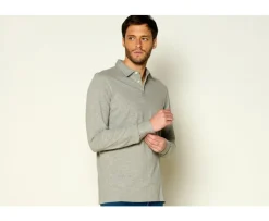 Polo de hombre de manga larga Gris Claro Moteado Aiden Ml-Bexley Cheap