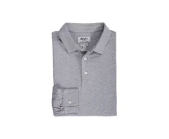 Polo de hombre de manga larga Gris Claro Moteado Aiden Ml-Bexley Cheap