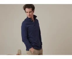 Polo de hombre de manga larga Navy Aiden Ml-Bexley Sale