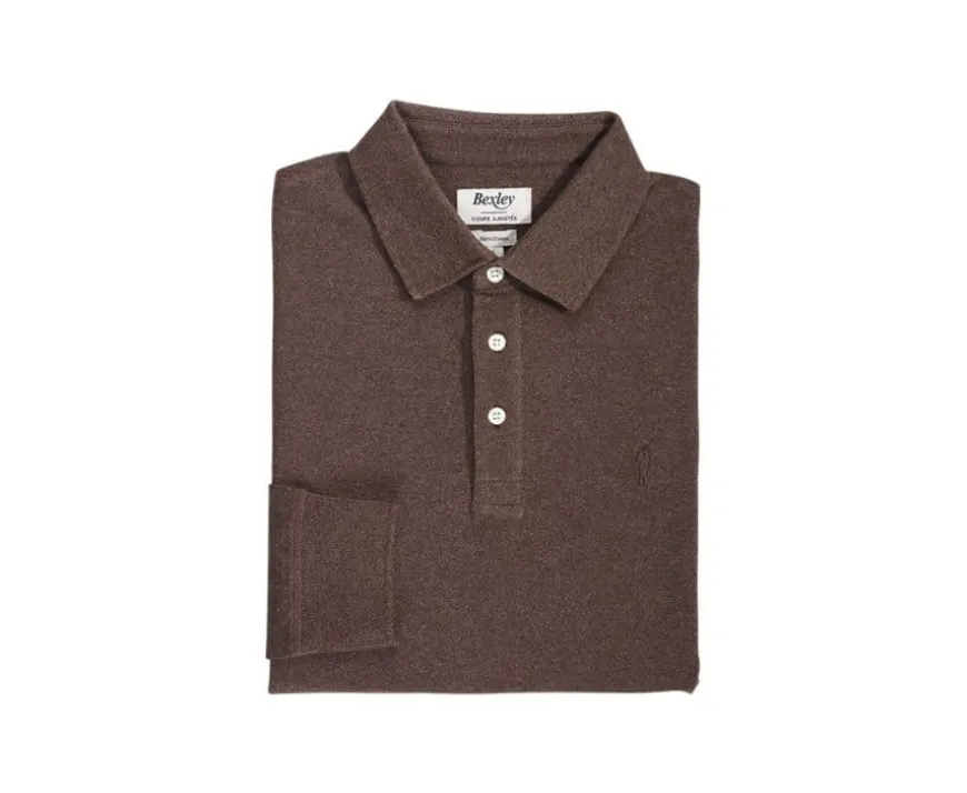 Polo de manga larga Chocolate moteado oscuro Alec Ii Ml-Bexley Best