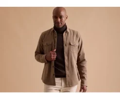 Sobrecamisa de franela Camel - Cuello francés Théodéric-Bexley Outlet