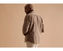 Sobrecamisa de franela Camel - Cuello francés Théodéric-Bexley Outlet