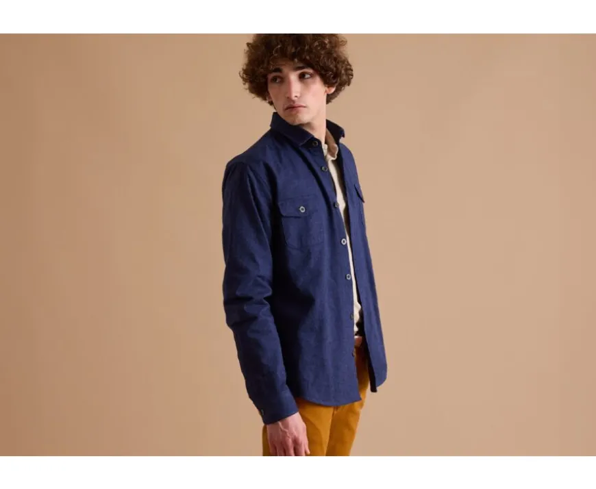 Sobrecamisa de franela Navy - Cuello francés Théodéric-Bexley Best