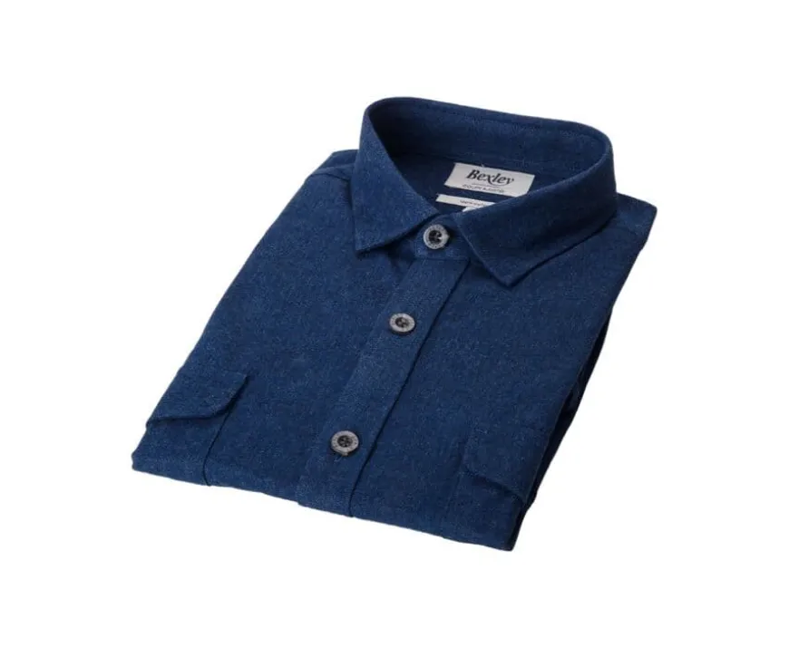 Sobrecamisa de franela Navy - Cuello francés Théodéric-Bexley Best