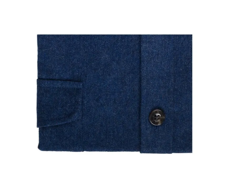 Sobrecamisa de franela Navy - Cuello francés Théodéric-Bexley Best