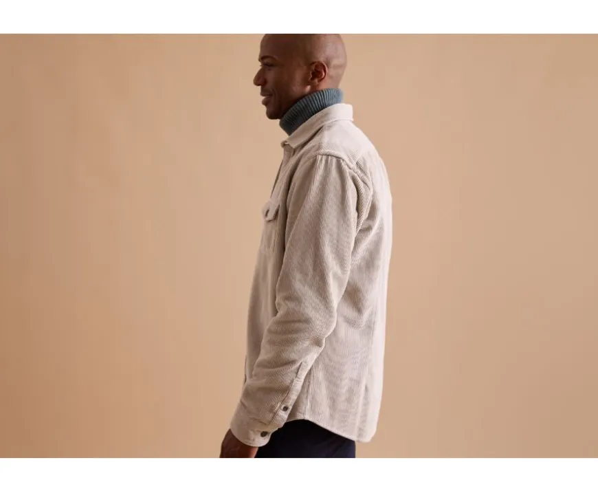 Sobrecamisa de terciopelo Beis claro - Cuello francés Victorin-Bexley Online