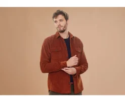 Sobrecamisa de terciopelo Terracota - Cuello francés Victorin-Bexley Online