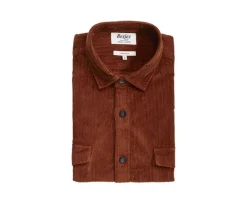Sobrecamisa de terciopelo Terracota - Cuello francés Victorin-Bexley Online