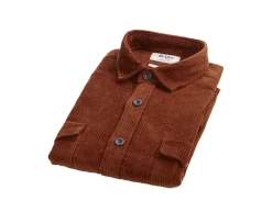 Sobrecamisa de terciopelo Terracota - Cuello francés Victorin-Bexley Online